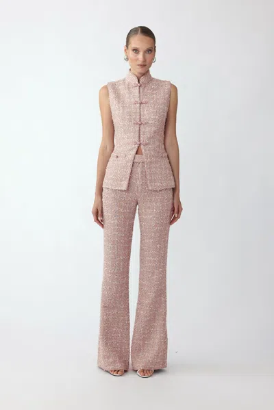 Sau Lee Asha Tweed Vest In Lilac