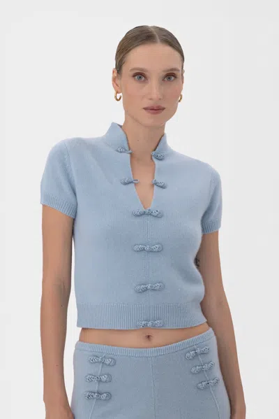 Sau Lee Aspen Cashmere Top In Blue
