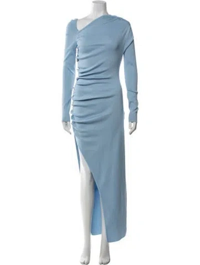 Pre-owned Sau Lee Asymmetrical Long Dress W/ Tags In Blue