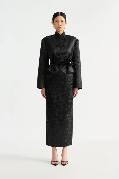 Sau Lee Augustus Jacquard Jacket In Black