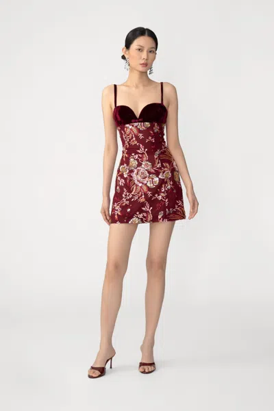 Sau Lee Aura Dress In Burgundy