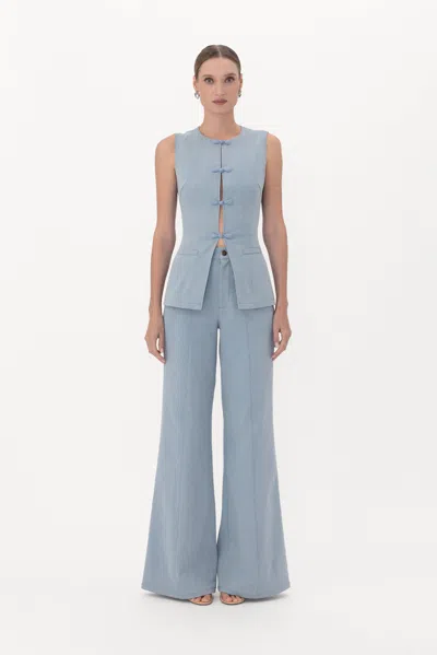 Sau Lee Austin Denim Pant In Blue