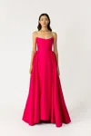 Sau Lee Barbara Gown In Hot Pink