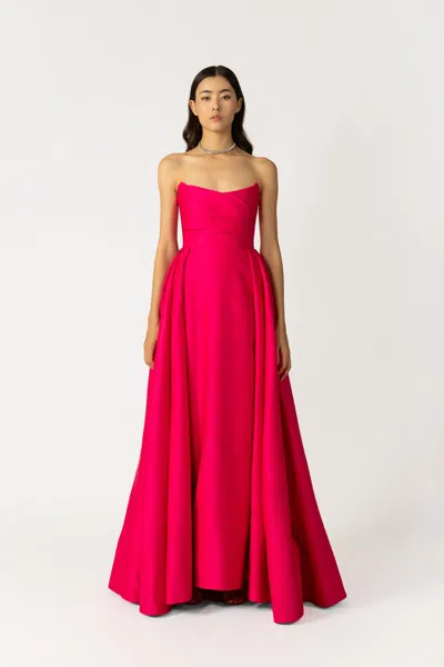 Sau Lee Barbara Gown In Hot Pink