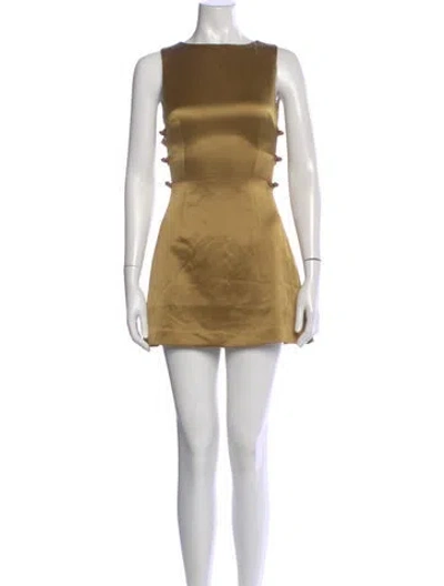 Pre-owned Sau Lee Bateau Neckline Long Dress W/ Tags In Yellow