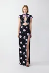 Sau Lee Beatrix Dress In Black Multi