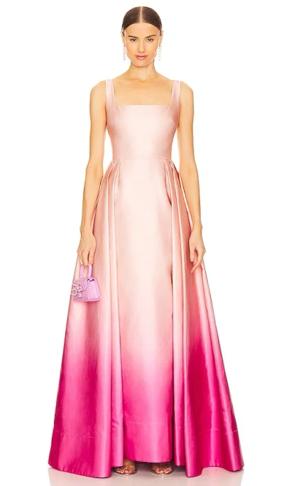 Sau Lee Bella Gown In Pink Ombre