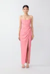 Sau Lee Bethanie Dress In Coral Pink
