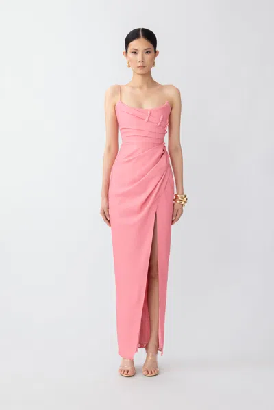 Sau Lee Bethanie Dress In Coral Pink