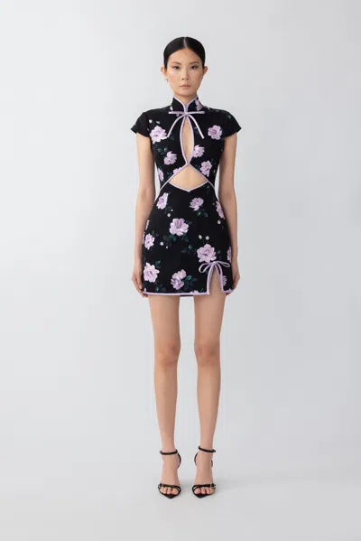 Sau Lee Betsy Mini Dress In Black Multi