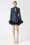 Sau Lee Bianca Mini Dress In Midnight Blue