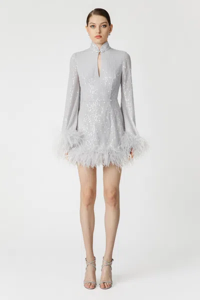 Sau Lee Bianca Mini Dress In Silver