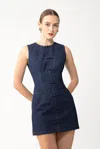 Sau Lee Billie Denim Mini Dress In Blue