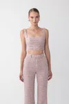 Sau Lee Bridgette Tweed Top In Lilac