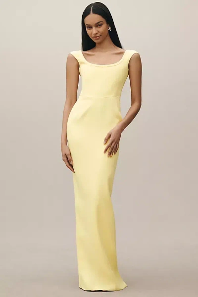 Sau Lee Brooke Column Gown In Yellow