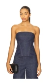 Sau Lee Brooklyn Corset Top In Blue
