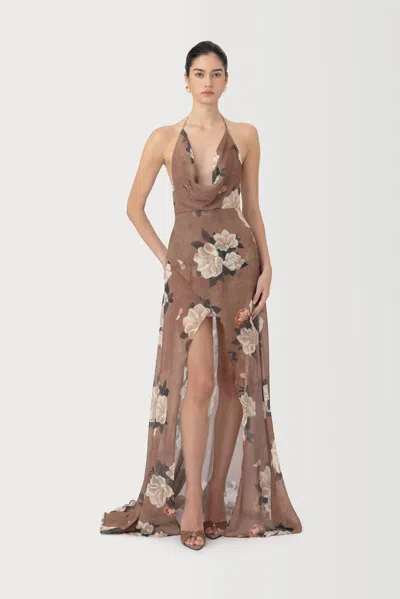 Sau Lee Cairo Maxi Dress In Brown