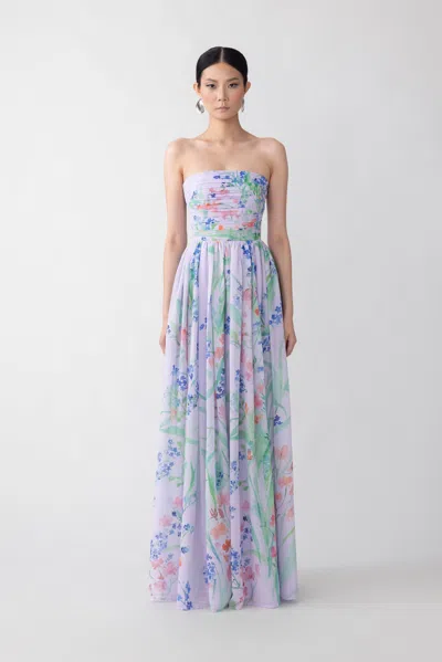 Sau Lee Camille Floral Dress In Lavender Multi