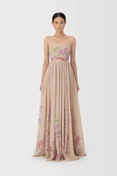 Sau Lee Camille Maxi Dress In Gray