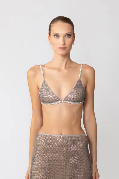 Sau Lee Carter Crystal Bralette In Silver
