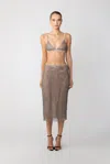 Sau Lee Carter Crystal Skirt In Silver