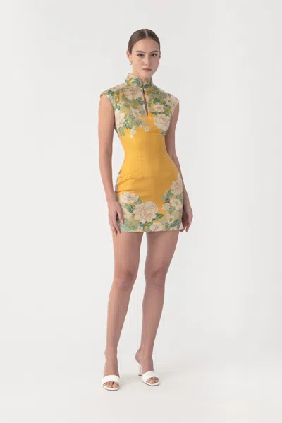 Sau Lee Cass Satin Mini Dress In Multi
