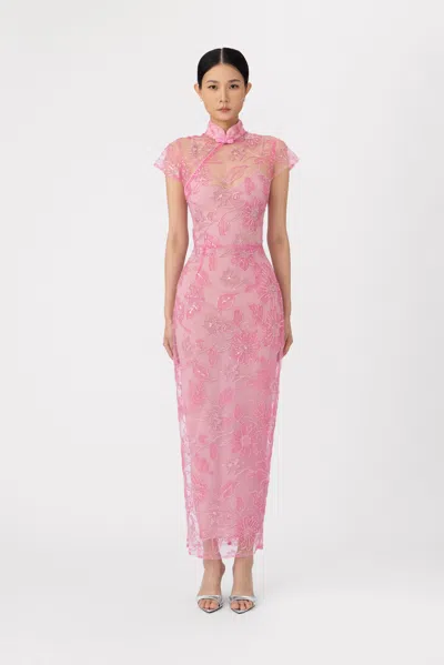 Sau Lee Charlize Maxi Dress In Pink