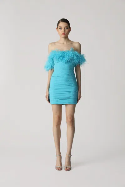 Sau Lee Chelsea Mini Dress In Aqua