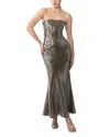 Sau Lee Ciara Sequin Strapless Mermaid Gown In Gray