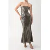 Sau Lee Ciara Sequin Strapless Mermaid Gown In Green