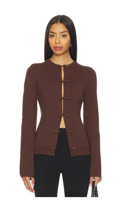 Sau Lee Clover Cardigan In Brown