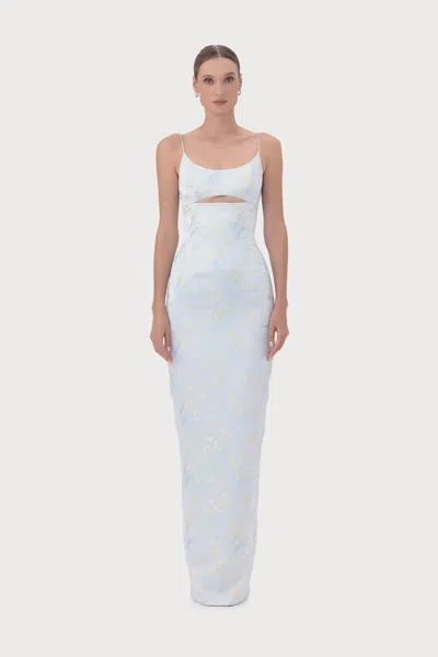 Sau Lee Constance Jacquard Gown In Multi