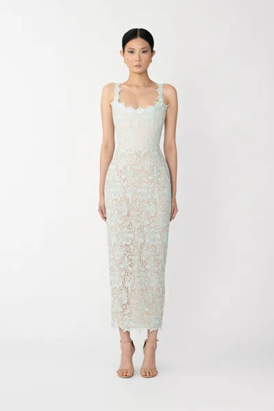 SAU LEE CORALINE LACE MIDI DRESS