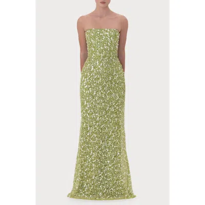 Sau Lee Courtney Beaded Dress In Green