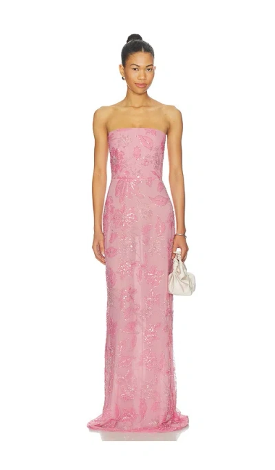 Sau Lee Courtney Maxi Dress In Pink