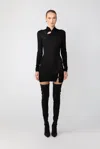 Sau Lee Dakota Mini Knit Dress In Black