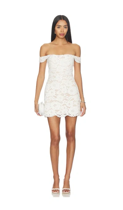 Sau Lee Daphne Lace Mini Dress In White