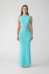 Sau Lee Daria Knit Dress In Aqua Blue
