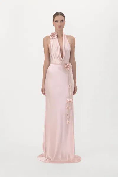 Sau Lee Delphine Satin Gown In Pink