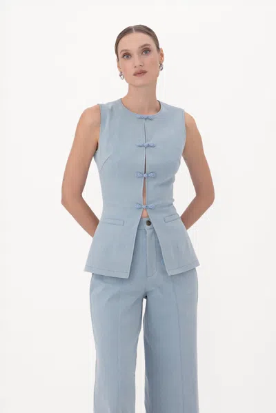 Sau Lee Denver Denim Vest In Blue