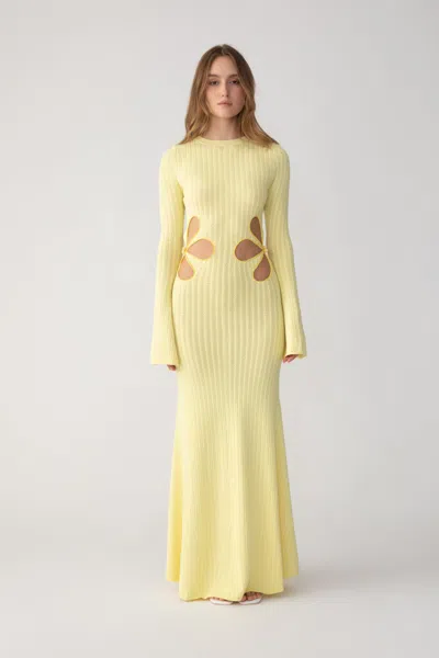 Sau Lee Destiny Knit Dress In Popcorn Yellow