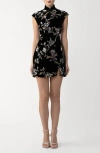 Sau Lee Devon Embellished Velvet Cocktail Minidress In Black