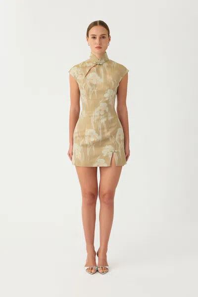 Sau Lee Devon Jacquard Mini Dress In Green