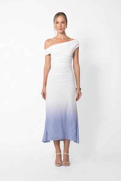 Sau Lee Diana Midi Dress In Blue