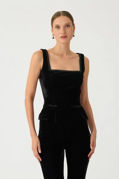 Sau Lee Dixie Velvet Top In Animal Print