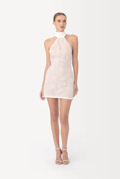 Sau Lee Donna Lace Mini Dress In White