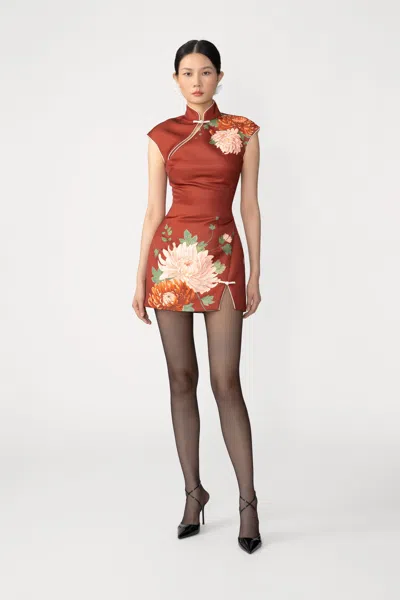 Sau Lee Dora Mini Dress In Brown