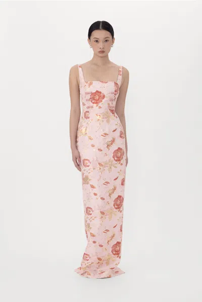 Sau Lee Eileen Jacquard Gown In Pink