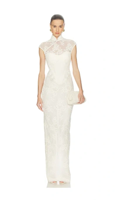 Sau Lee Emilia Lace Gown In White