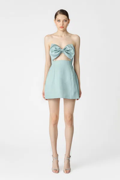Sau Lee Estelle Strapless Mini Dress In Blue